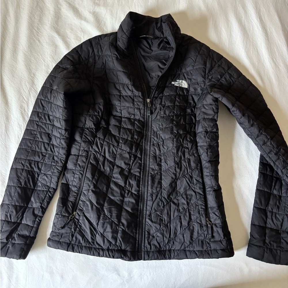 The North Face Black Puffer Jacket with Quilted Design